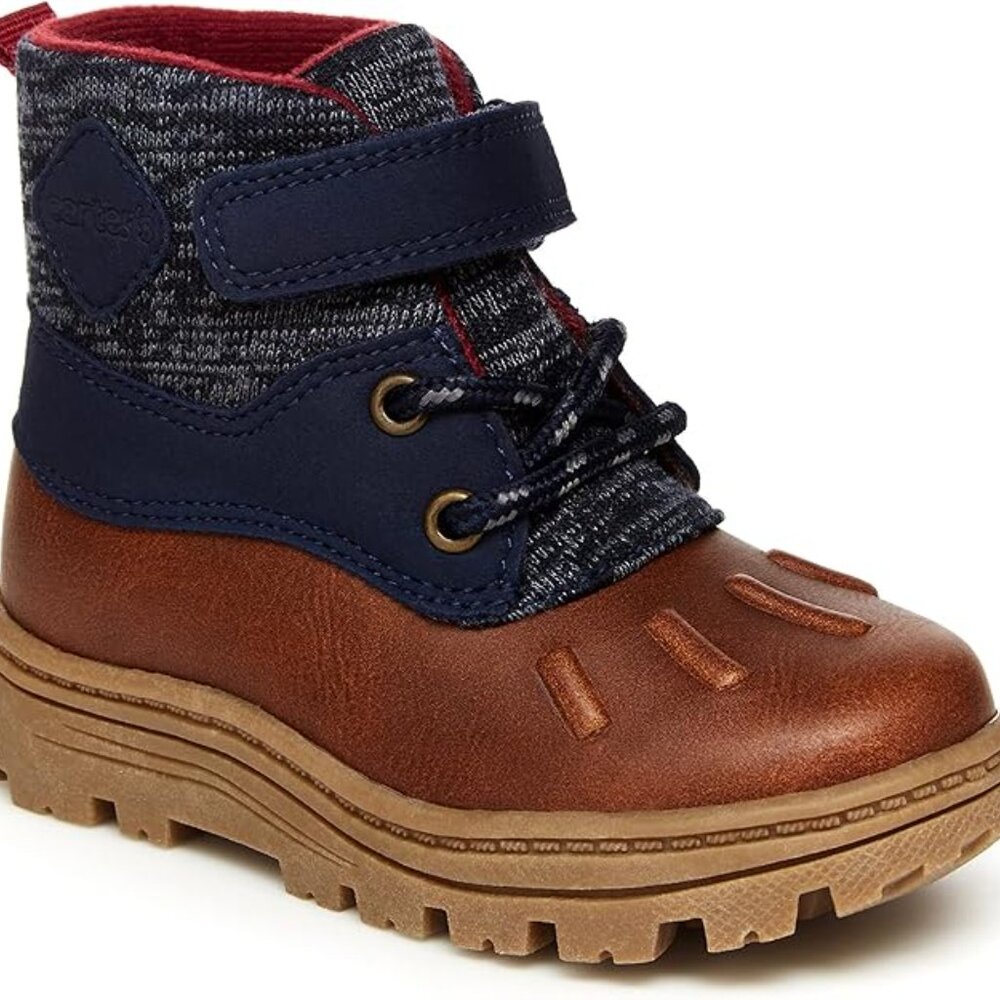 NEW Carter’s Toddler Duck Boots – Size 5 – Gray & Brown Waterproof Winter Boots